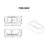 Immagine 2/4 - CORNER vasca da bagno semi-freestanding angolare, lato sinistro, bianco, 150x75x58 cm