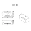 Immagine 2/4 - CORNER vasca da bagno semi-freestanding angolare, lato destro, bianco, 150x75x58 cm