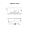 Immagine 2/4 - CUBE vasca da bagno freestanding, bianco, 170x75x58 cm