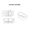 Immagine 2/4 - LANA vasca da bagno semi-freestanding addossata alla parete, bianco, 160x80x58 cm