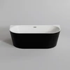 Immagine 1/2 - LANA vasca da bagno semi-freestanding addossata alla parete, nero-bianco, 160x80x58 cm