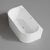 Immagine 3/4 - LANA vasca da bagno semi-freestanding addossata alla parete, bianco, 160x80x58 cm