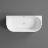 Immagine 4/4 - LANA vasca da bagno semi-freestanding addossata alla parete, bianco, 160x80x58 cm