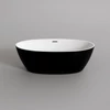 Immagine 1/2 - OVAL vasca da bagno freestanding, nero-bianco, 155x80x58 cm