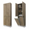 Immagine 1/3 - NORMANDIA 60 || Sonoma,  mobile bagno con cesto biancheria, vano contenitore e ripiani