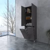 Immagine 3/3 - NORMANDIA 60 || Grigio antracite opaco, mobile bagno con cesto biancheria, vano contenitore e ripiani