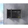 Immagine 3/3 - Vicenza || Grigio antracite opaco, armadietto a specchio a tre ante con illuminazione LED 100 cm