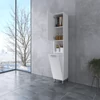 Immagine 3/3 - NORMANDIA 30 || bianco,  mobile bagno con cesto biancheria, vano contenitore e ripiani