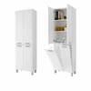 Immagine 1/3 - NORMANDIA 60 || bianco,  mobile bagno con cesto biancheria, vano contenitore e ripiani