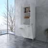 Immagine 3/3 - NORMANDIA 60 || bianco,  mobile bagno con cesto biancheria, vano contenitore e ripiani