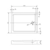 Immagine 2/11 - Almagro 80x100x13,5 cm quadrato, piatto doccia in acrilico rettangolare con sifone