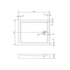 Immagine 2/11 - Almagro 80x120x13,5 cm quadrato, piatto doccia in acrilico rettangolare con sifone