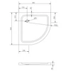 Immagine 2/10 - Coria 80x80x5 cm piatto doccia in acrilico curvo con sifone