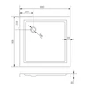 Immagine 2/10 - Coria 80x80x5 cm piatto doccia in acrilico quadrato con sifone