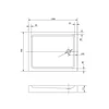 Immagine 2/11 - Almagro 90x120x13,5 cm quadrato, piatto doccia in acrilico rettangolare con sifone