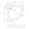 Immagine 2/10 - Almagro 90x90x13,5 cm piatto doccia in acrilico curvo con sifone