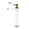 Immagine 4/4 - Izmir White & Gold miscelatore lavabo alto retrò