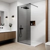 Immagine 1/5 - Walk-in Black parete doccia, con vetro fumé 80, 200cm, 8mm