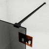 Immagine 3/5 - Walk-in Black parete doccia, con vetro fumé 80, 200cm, 8mm