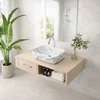 Immagine 2/3 - BERLIN-M || lavabo da appoggio, ceramica, bianco, effetto marmo, rettangolare