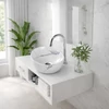 Immagine 2/3 - ASTI-M || lavabo profondo da appoggio, ceramica, bianco, effetto marmo, rotondo