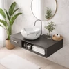 Immagine 2/3 - BARI-M || lavabo da appoggio, ceramica, bianco, effetto marmo, rotondo