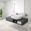 Immagine 2/3 - MONTERO-M 50 || lavabo da appoggio, ceramica, bianco, effetto marmo, arrotondato