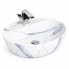 Immagine 1/3 - MONTERO-M 60 || lavabo da appoggio, ceramica, bianco, effetto marmo, arrotondato
