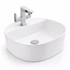 Immagine 1/3 - BERGAMO || lavabo da appoggio, ceramica, bianco, arrotondato