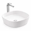 Immagine 1/3 - BERGAMO SLIM || lavabo da appoggio, ceramica, bianco, arrotondato