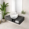 Immagine 2/3 - BERGAMO SLIM || lavabo da appoggio, ceramica, bianco, arrotondato