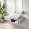 Immagine 2/3 - LEER || lavabo da appoggio, ceramica, bianco, quadrato