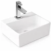 Immagine 1/3 - LAGE || lavabo da appoggio, ceramica, bianco, quadrato