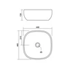 Immagine 3/3 - BERGAMO SLIM || lavabo da appoggio, ceramica, bianco, arrotondato