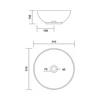 Immagine 3/3 - PARMA || lavabo da appoggio, ceramica, bianco, rotondo