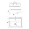Immagine 3/3 - LAGE-M || lavabo da appoggio, ceramica, bianco, effetto marmo, quadrato