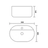 Immagine 3/3 - MONTERO 50 || lavabo da appoggio, ceramica, bianco, arrotondato