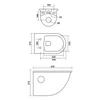 Immagine 2/3 - FRANKFURT || vaso WC sospeso a cacciata con sedile slim, ceramica, bianco