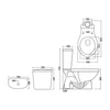 Immagine 2/3 - OSLO || vaso WC monoblocco a cacciata con cassetta, uscita inferiore, ceramica, bianco