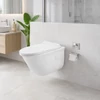 Immagine 3/3 - FRANKFURT || vaso WC sospeso a cacciata con sedile slim, ceramica, bianco