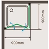 Immagine 5/6 - Cordoba Duo Box doccia 90x90, 195cm, 6mm