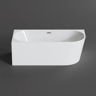 CORNER vasca da bagno semi-freestanding angolare, lato sinistro, bianco, 150x75x58 cm