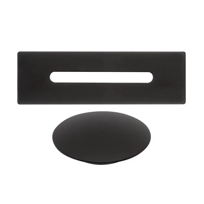 set copertura troppopieno e scarico in acciaio per vasca freestanding, black