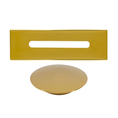 set copertura troppopieno e scarico in acciaio per vasca freestanding, gold