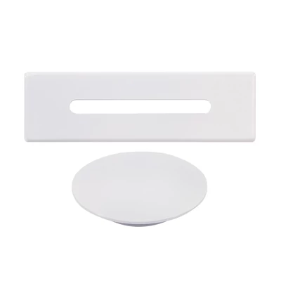 set copertura troppopieno e scarico in acciaio per vasca freestanding, white