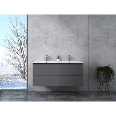 Dijon || Grigio antracite opaco, mobile bagno con lavabo 120cm
