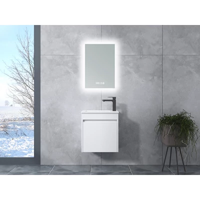 Zamora White mobile bagno con lavabo e specchio LED
