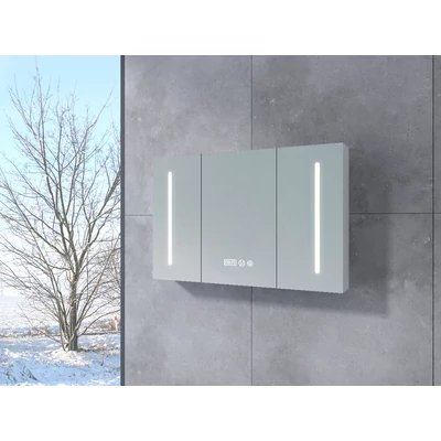 Vicenza White armadietto a specchio a tre ante con illuminazione LED 100 cm