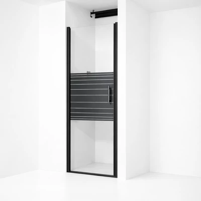 Madeira Black Pattern 80 porta doccia battente, 190cm, 6mm