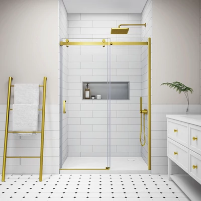 Milano Gold porta doccia scorrevole, 120x195cm, 8mm